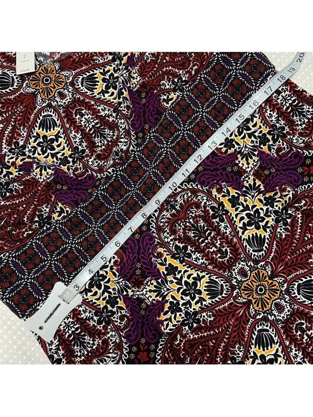 Chico's Long Sleeve Medallion Print Sheath Dress in Warm Colors Size 2 (10-12) - Picture 8 of 12